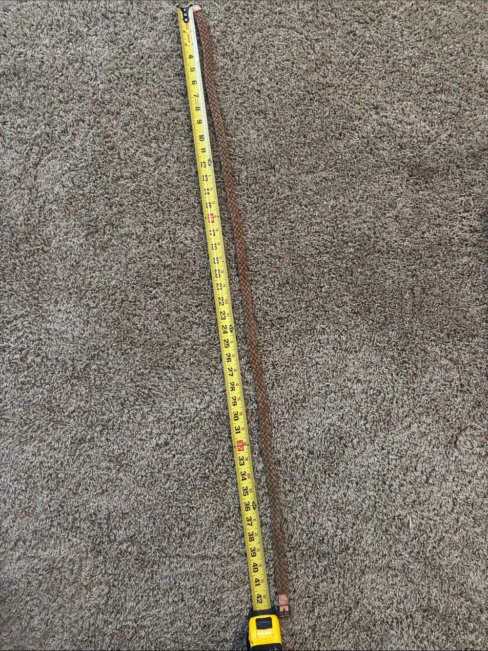 J. Crew Tan and Green Braided 100% Leather Skinny Belt - Women's Sz S/M